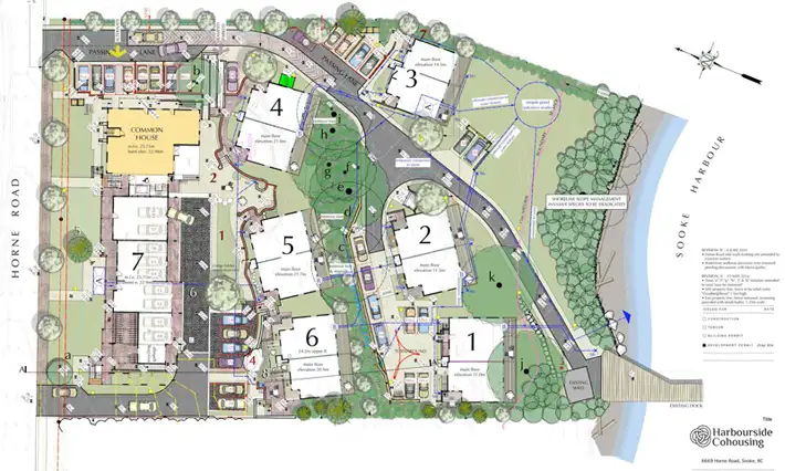 Siteplan of Harbourside Cohousing Sooke Vancouver Island